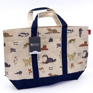NWT ROOTOTE Japan Good Dogs Canvas Tote Bag Navy NWT New in Packaging Authentic